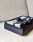 coffret cadeau noel plaid lin noir chic